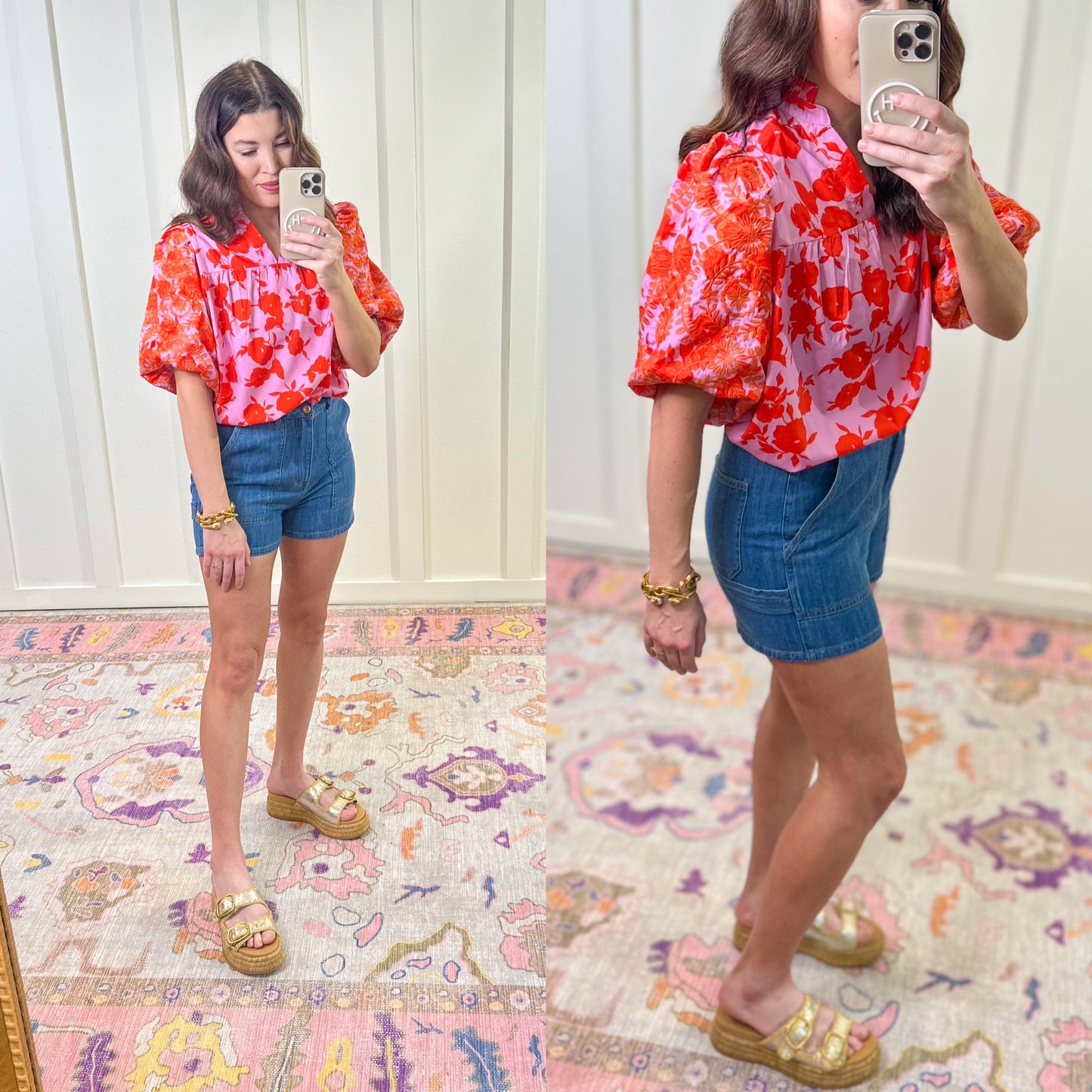 Utility Denim Shorts