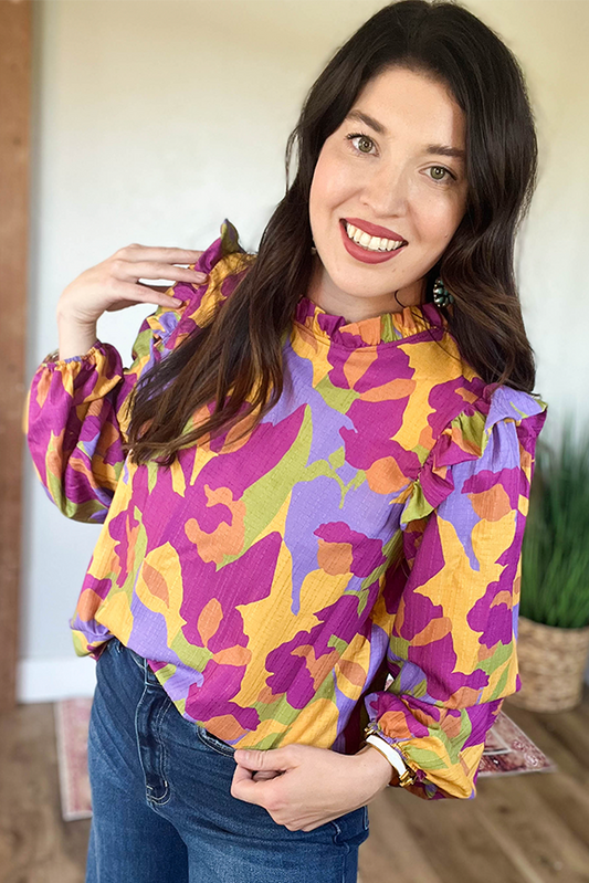 Abstract Floral Top look