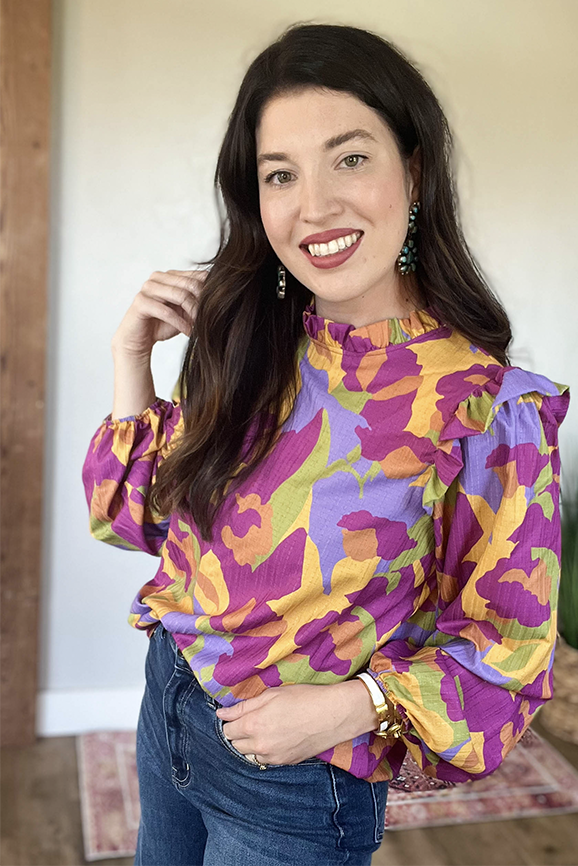 Abstract Floral Top look