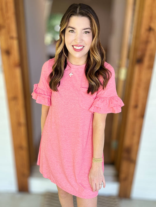 Addictive T-Shirt Dress - Coral