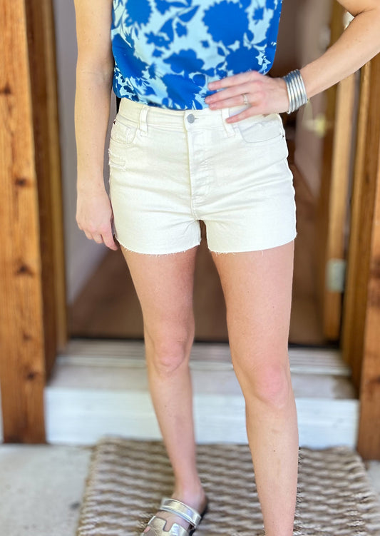 Cello Off White Mom Shorts