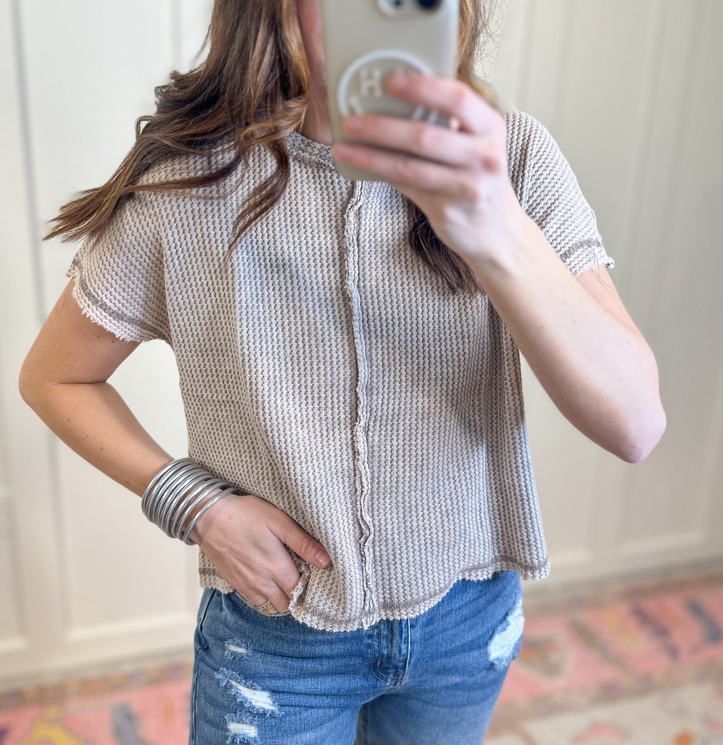 Feel Good Waffle Tee - Neutral