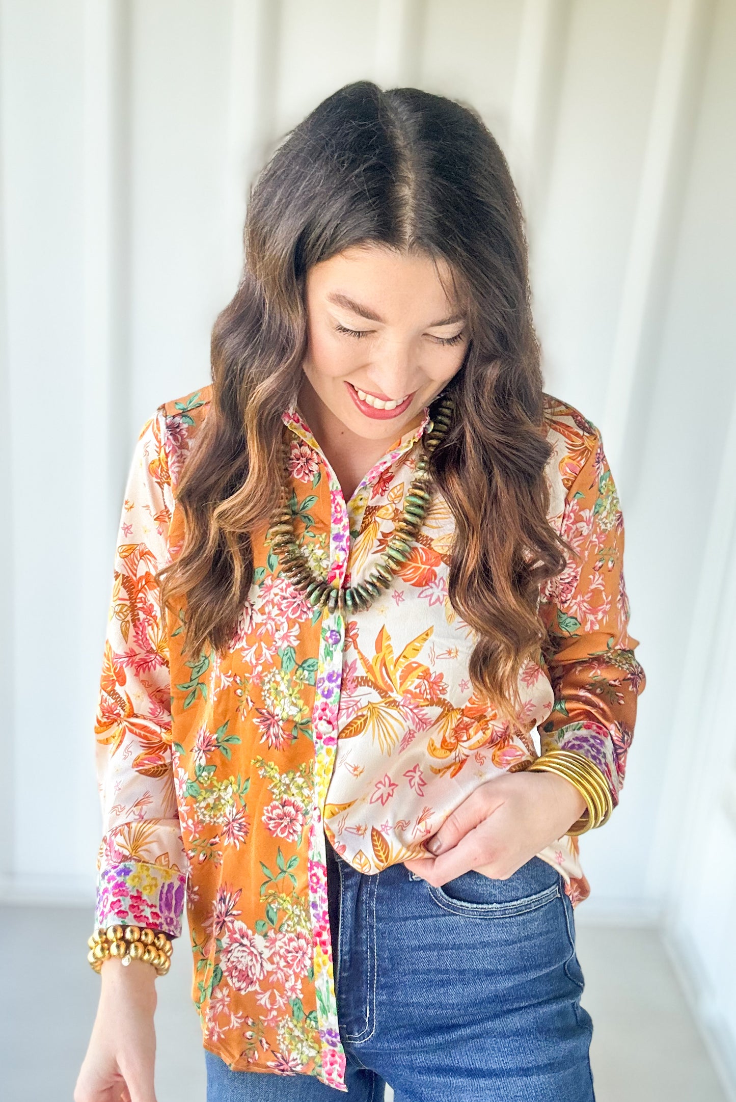 Floral Button Up Top