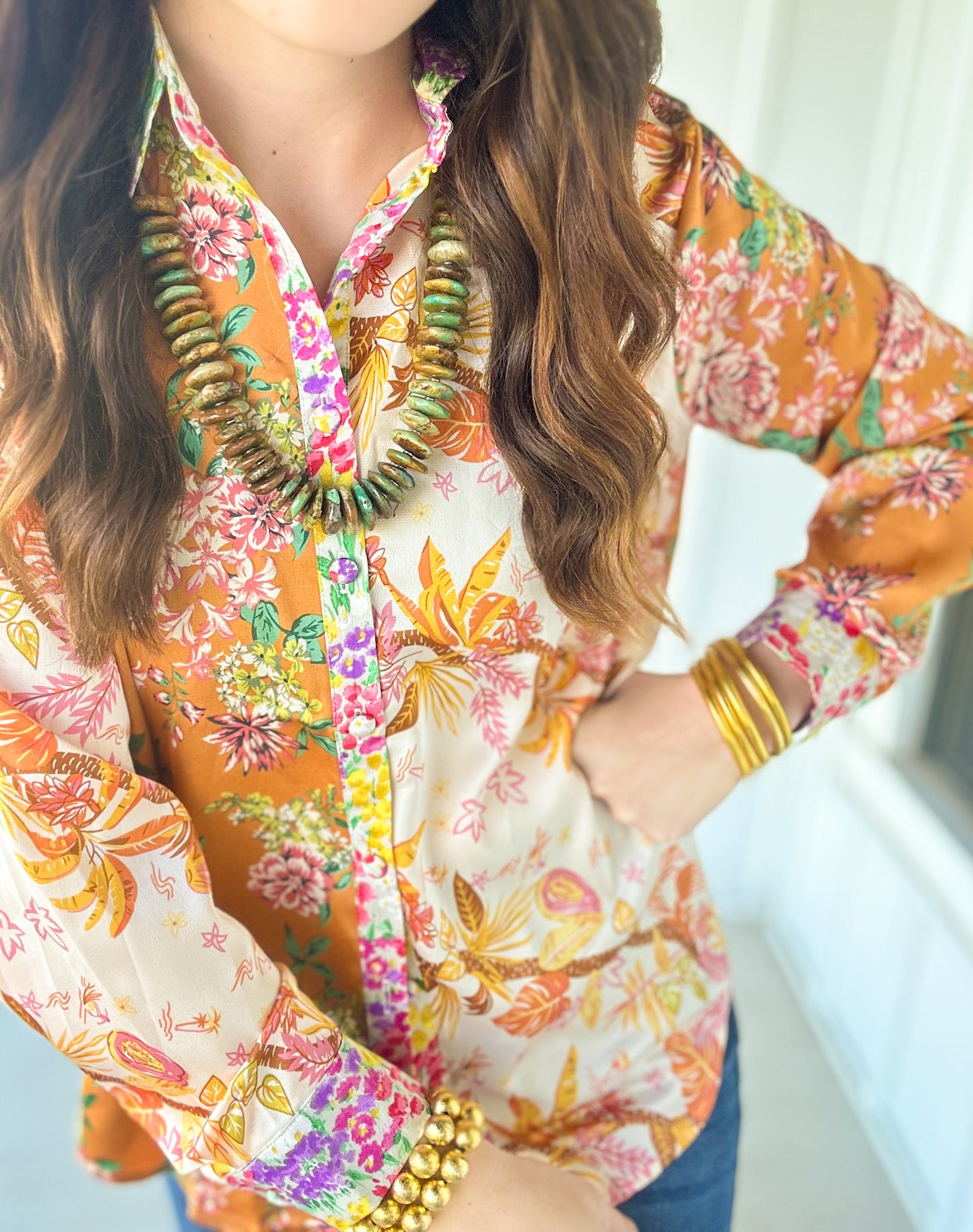 Floral Button Up Top