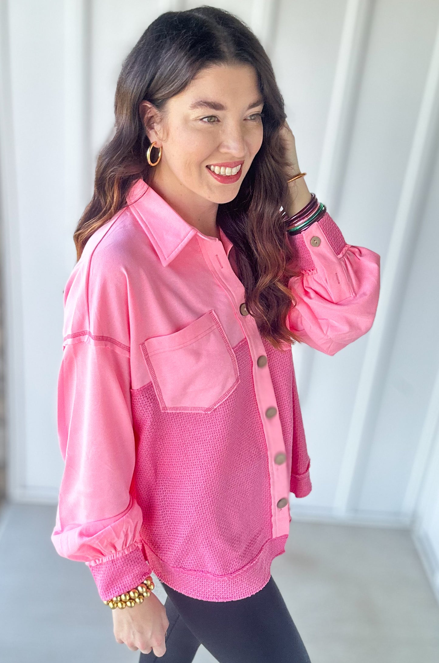 Knit Pink Shacket
