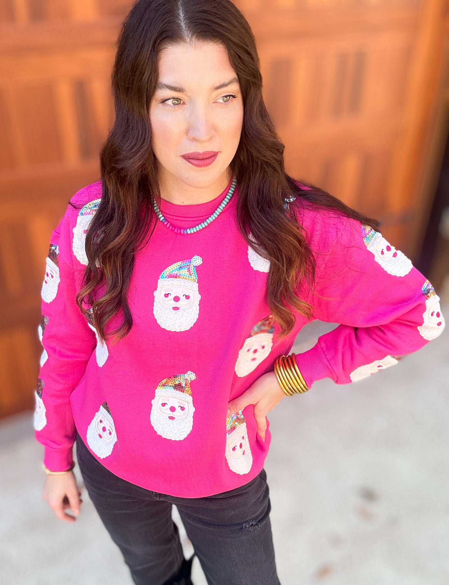 Santa Claus In Pink Sweater