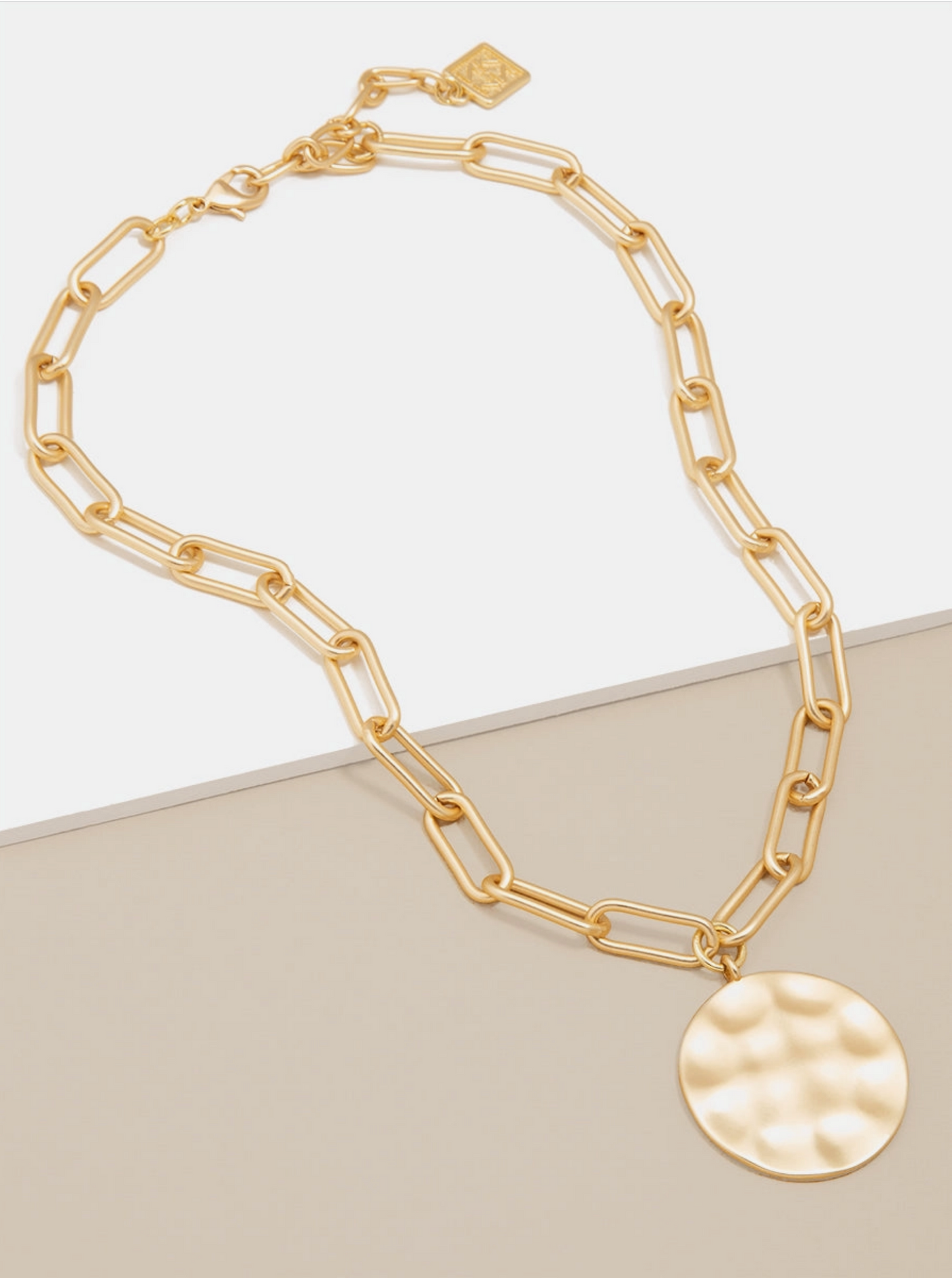 Hammered Medallion Collar Necklace