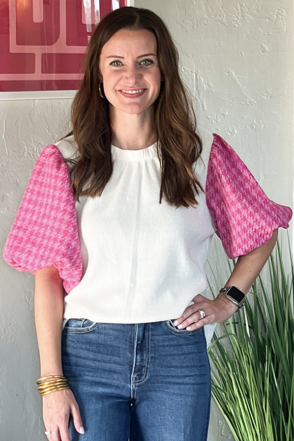 THML Tweed Sleeve Top