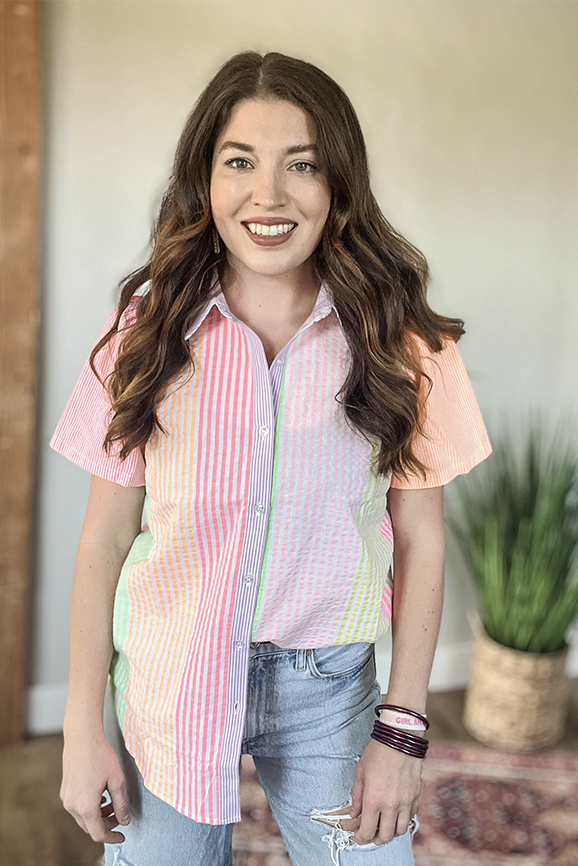 Color Block Short Sleeve Top