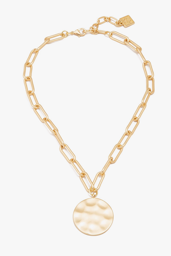 Hammered Medallion Collar Necklace