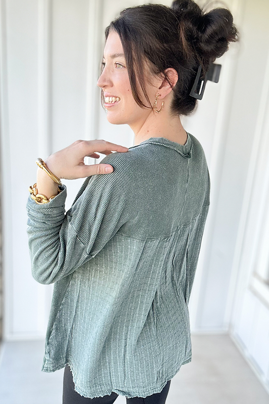 Green Washed Thermal Top