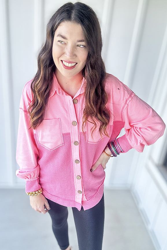 Knit Pink Shacket