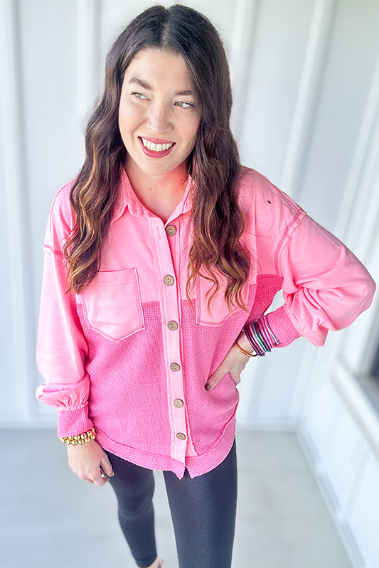 Knit Pink Shacket