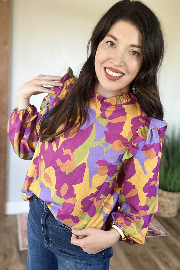 Abstract Floral Top look
