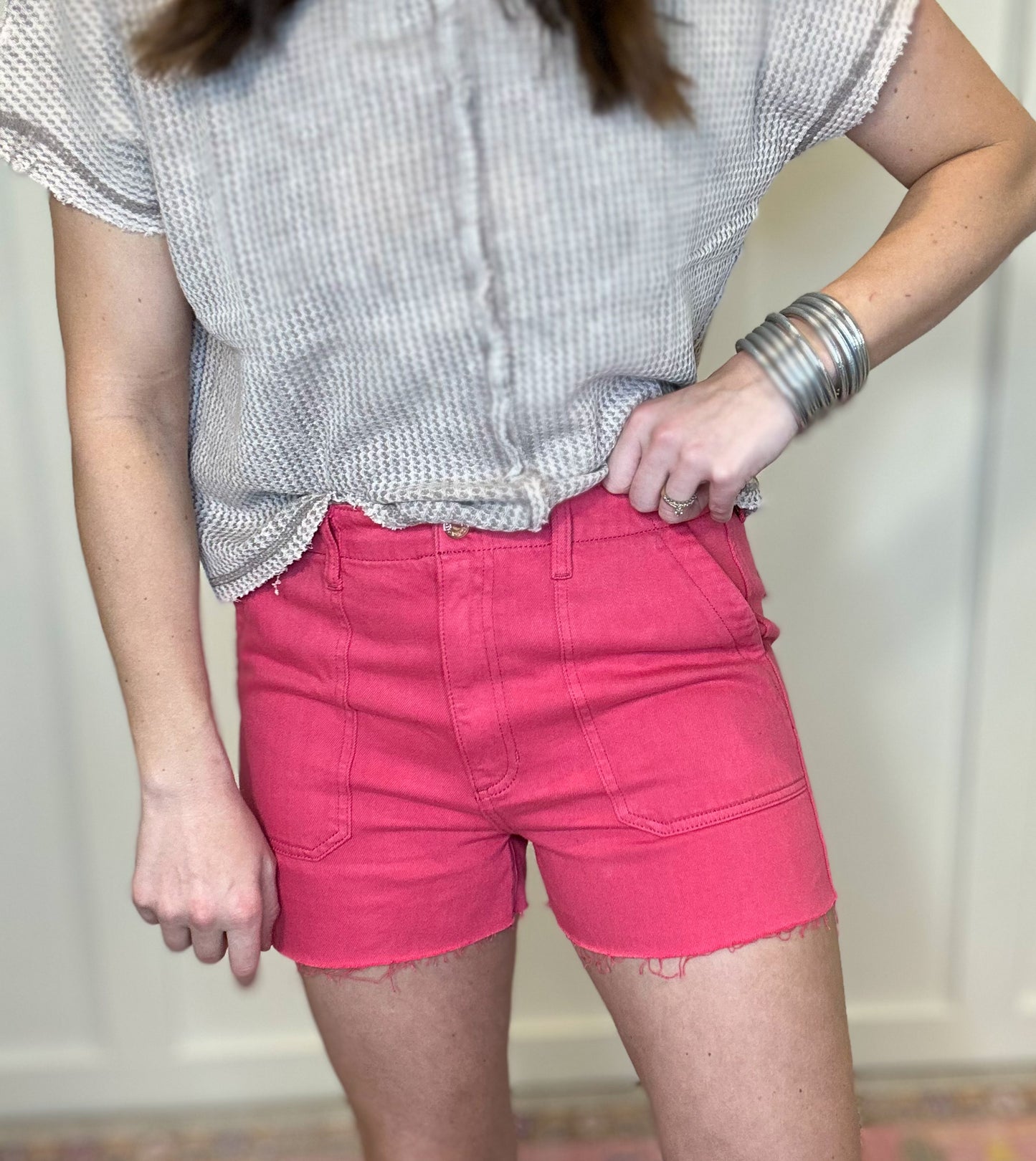 SneakPeak Utility Shorts in Pink