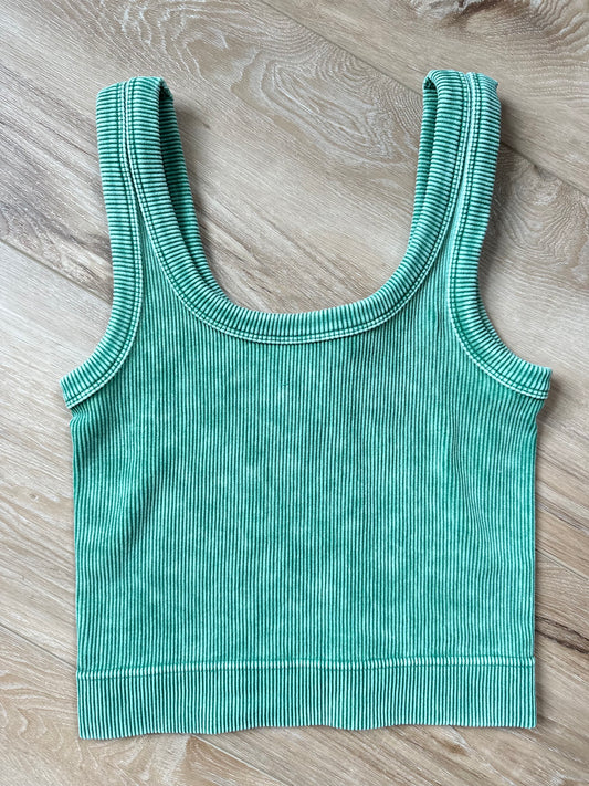 Kelly Green Ribbed Tank