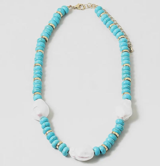 Turquoise & Pearl Necklace