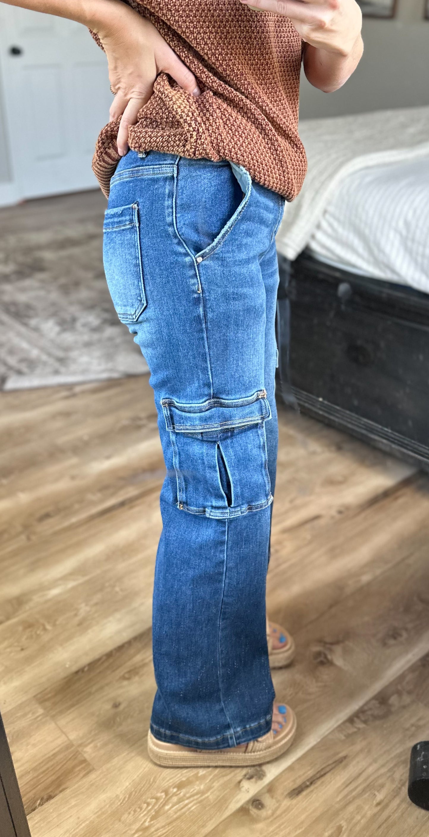 Risen Denim Cargos