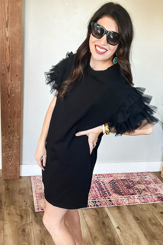 Tulle Sleeve Dress