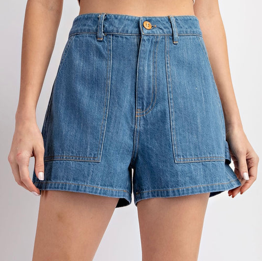 Utility Denim Shorts