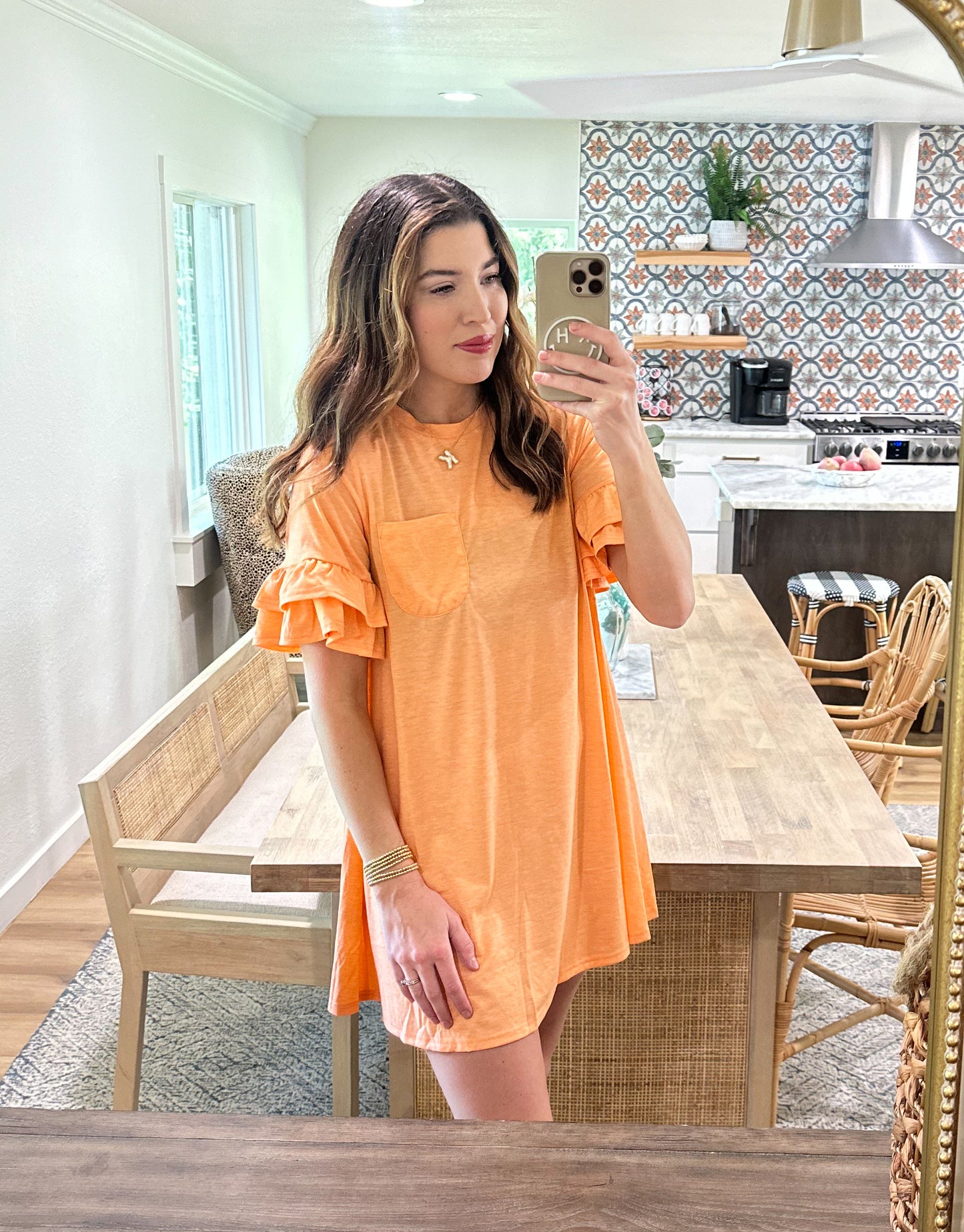 Addictive T-Shirt Dress - Orange
