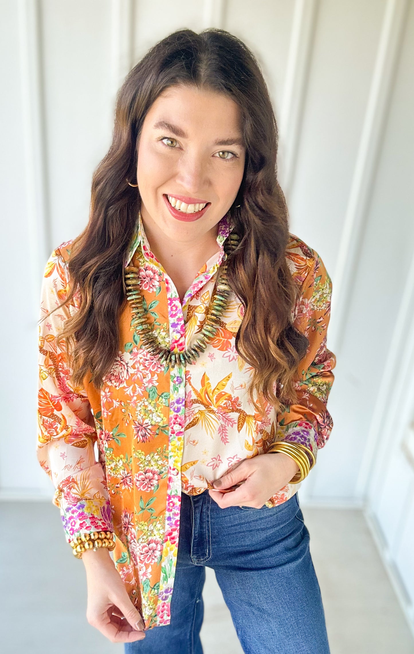 Floral Button Up Top
