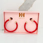 Red with Pearl Hoo Hoops - LARGE