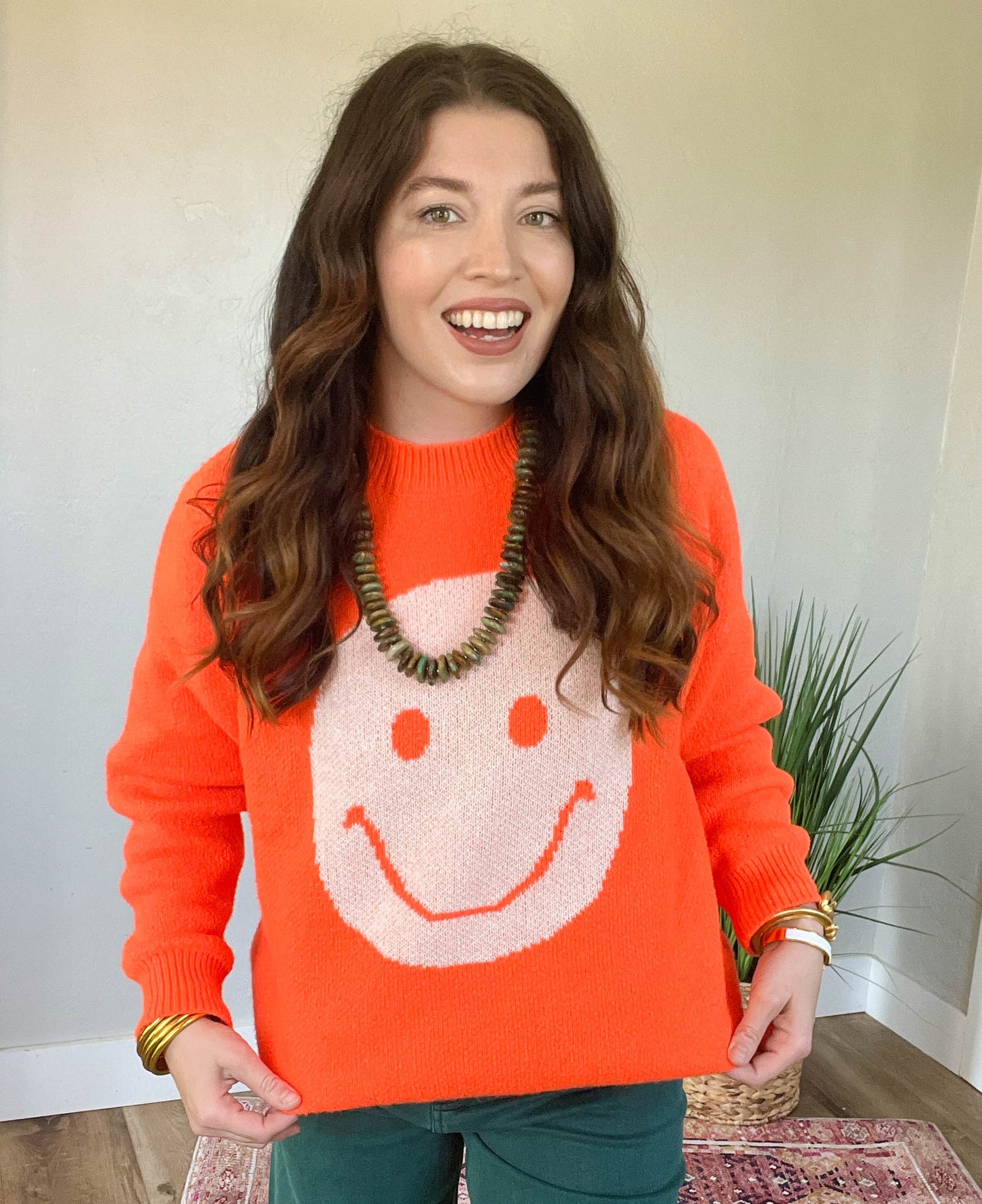 Vibrant Smiley Sweater
