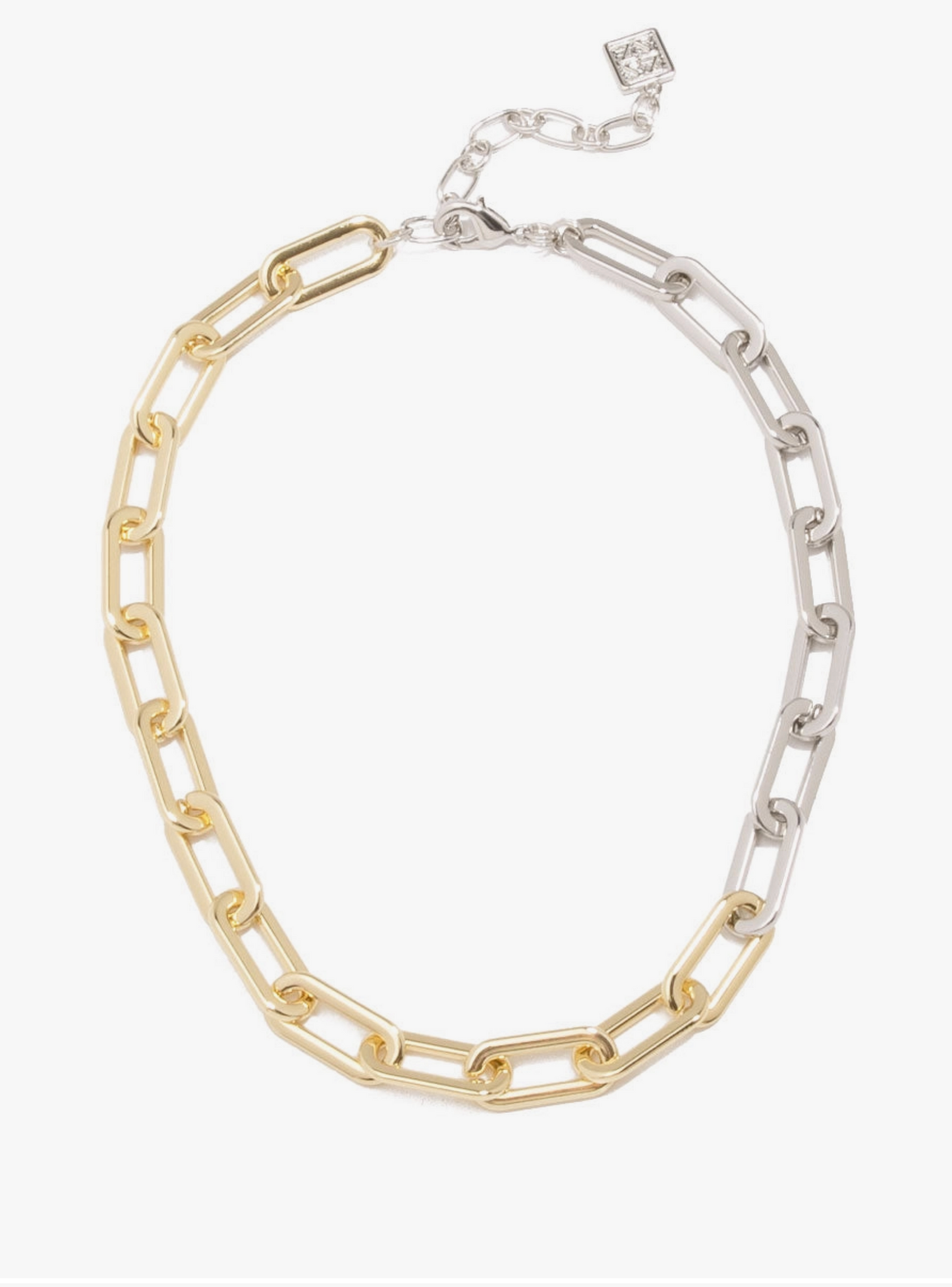 Two-Tone Cable Link Collar Necklace