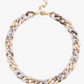 Marbled Beige Mixed Curb Chain Necklace