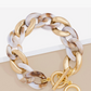 Marbled Beige Mixed Curb Chain Bracelet
