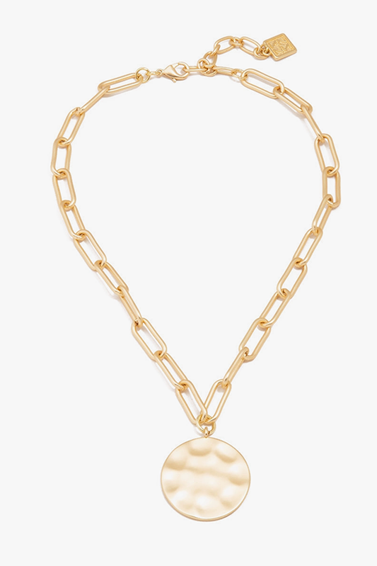 Hammered Medallion Collar Necklace