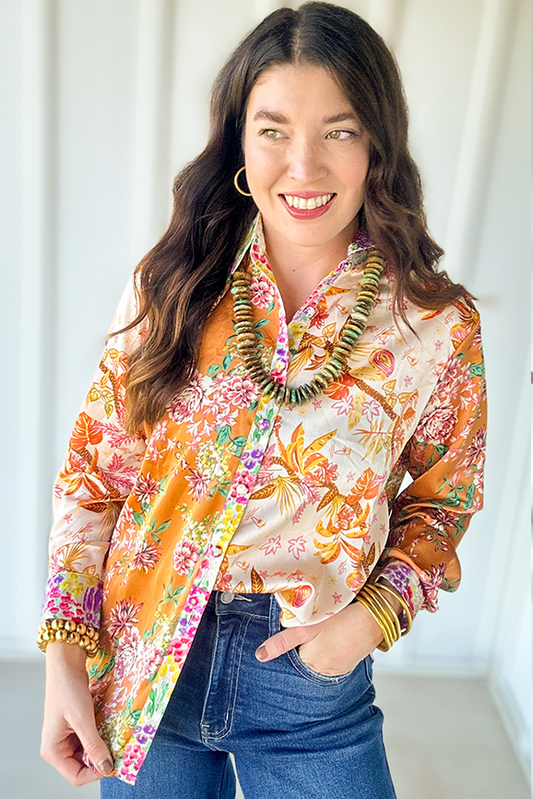 Floral Button Up Top